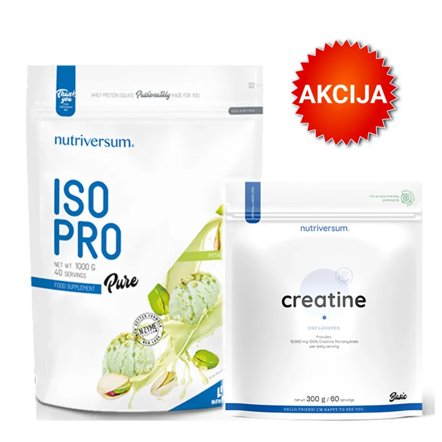 Nutriversum Iso PRO Pistać 1000g + Nutriversum Pure Creatine monohydrate 300g